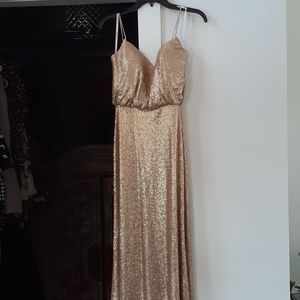 Bari Jay 1624 gold sequence dress size 2